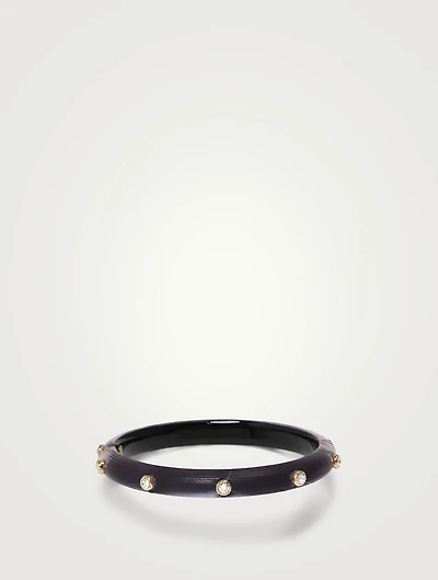 Crystal Studded Lucite Hinge Bracelet