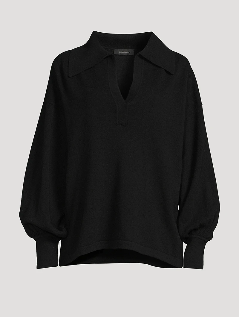 Mina Cashmere Polo Sweater