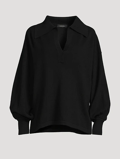 Mina Cashmere Polo Sweater