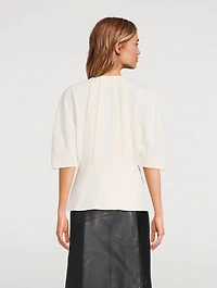 Georgia Puff-Sleeve Crepe Blouse