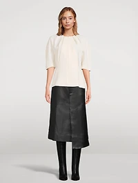 Georgia Puff-Sleeve Crepe Blouse