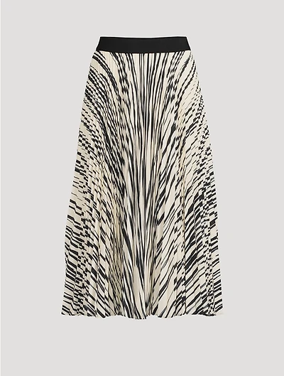 Korine Pleated Midi Skirt Stripe Print