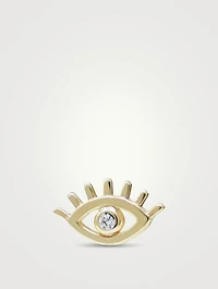 Anzie x Mel Soldera 14K Gold Evil Eye Lash Stud Earring With Diamond