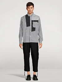 Cotton Patchwork Shirt Striped Print