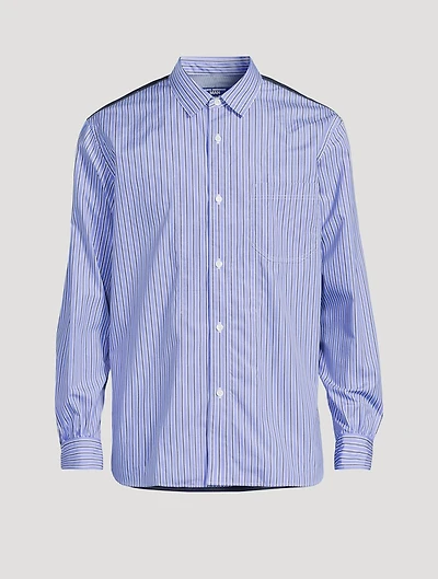 Cotton Shirt With Striped Front