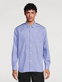 Cotton Shirt With Striped Front
