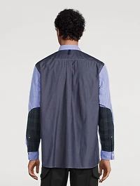Cotton Shirt With Striped Front
