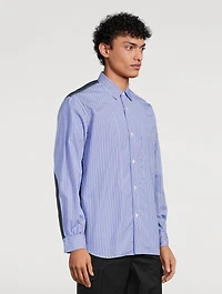 Cotton Shirt With Striped Front