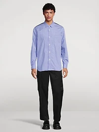 Cotton Shirt With Striped Front
