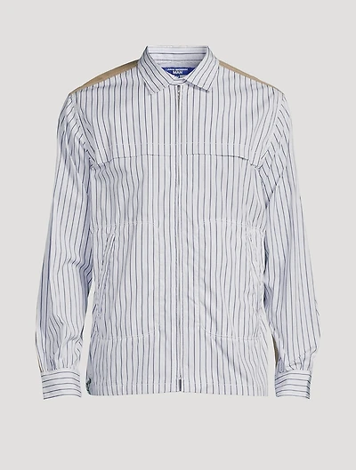 Cotton Zip Shirt Striped Print
