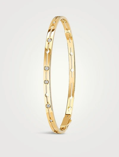 Small Pulse 18K Gold Bracelet With Diamonds