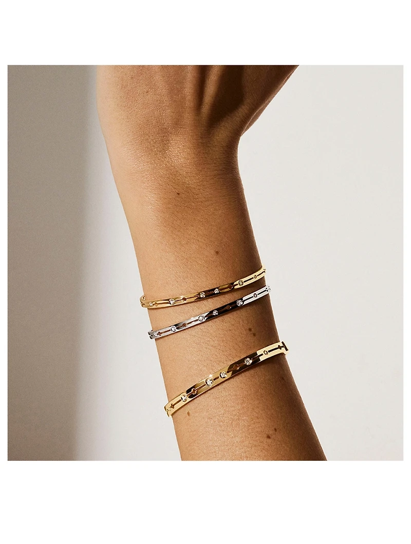 Small Pulse 18K Gold Bracelet With Diamonds