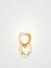 Large Double Cœurs R12 18K Gold Mono Hoop Earring