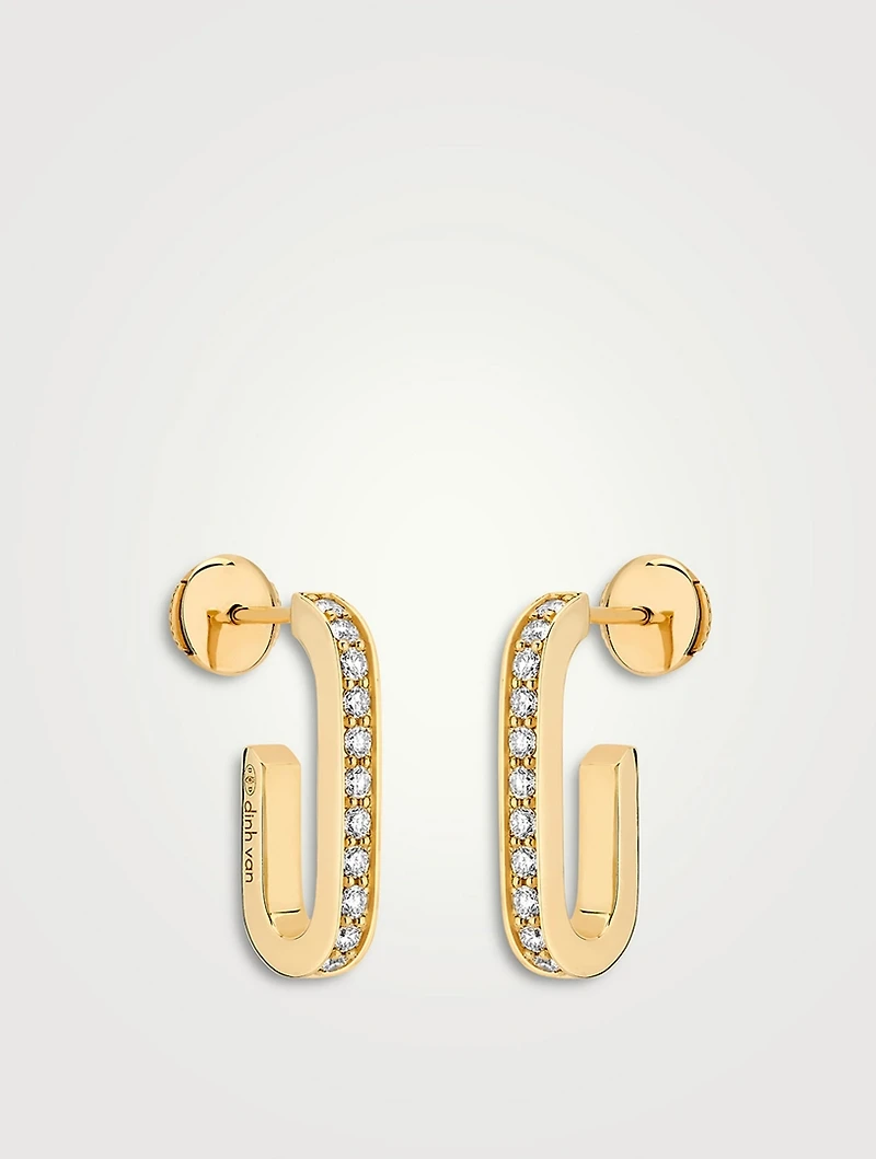 Maillon 18K Gold Earrings With Diamonds
