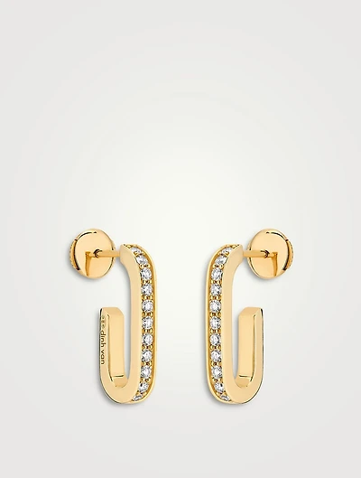 Maillon 18K Gold Earrings With Diamonds