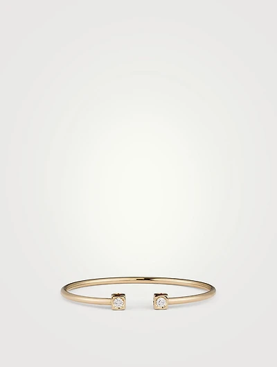 Large Le Cube Diamant 18K Gold Bracelet With Diamonds