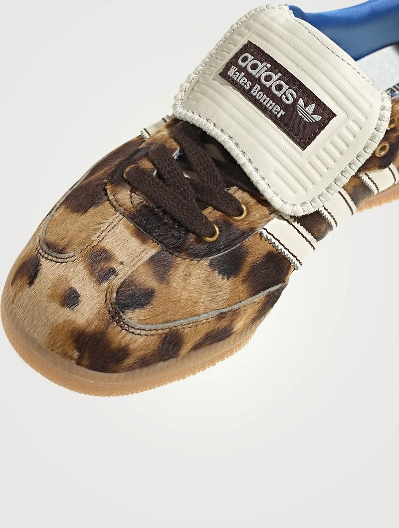 Adidas x Wales Bonner Samba Pony Hair Sneakers Leopard Print
