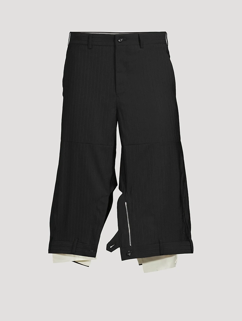 Wool-Blend Upside-Down Shorts