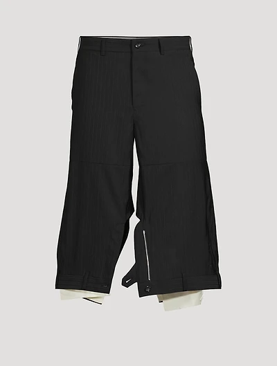 Wool-Blend Upside-Down Shorts