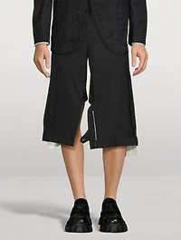 Wool-Blend Upside-Down Shorts