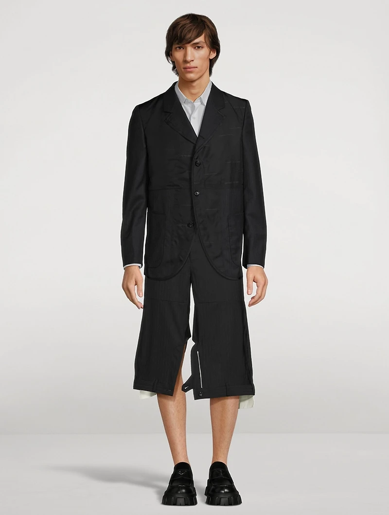 Wool-Blend Upside-Down Shorts