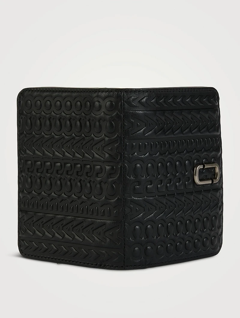 The Mini J Marc Debossed Leather Compact Wallet
