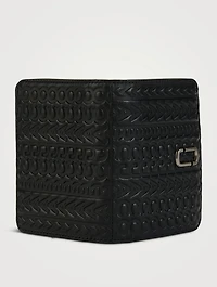 The Mini J Marc Debossed Leather Compact Wallet