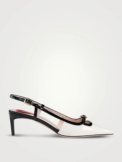 Canard Patent Leather Slingback Pumps