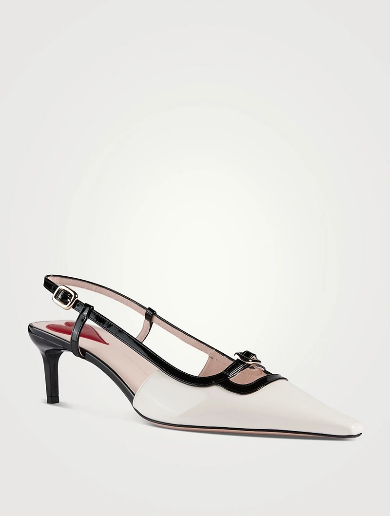 Canard Patent Leather Slingback Pumps