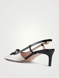 Canard Patent Leather Slingback Pumps