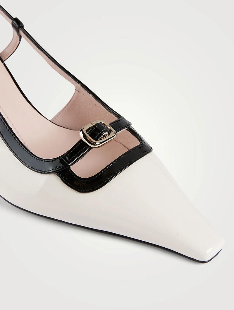 Canard Patent Leather Slingback Pumps