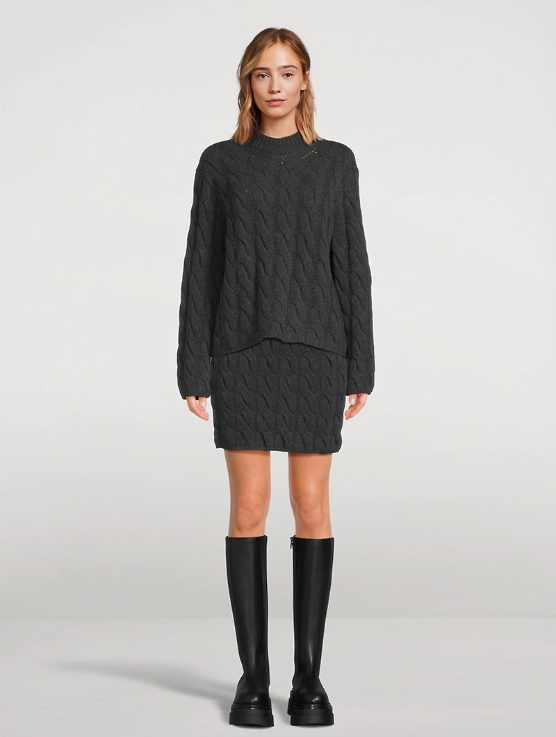 Cable-Knit Mini Skirt
