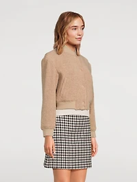 Shrunken Teddy Bomber Jacket