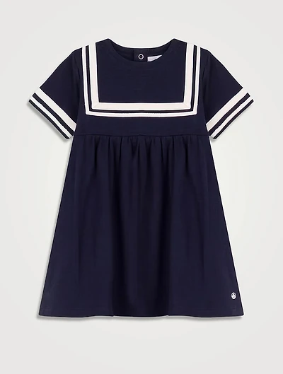 Cotton Short-Sleeve Sailor Dress
