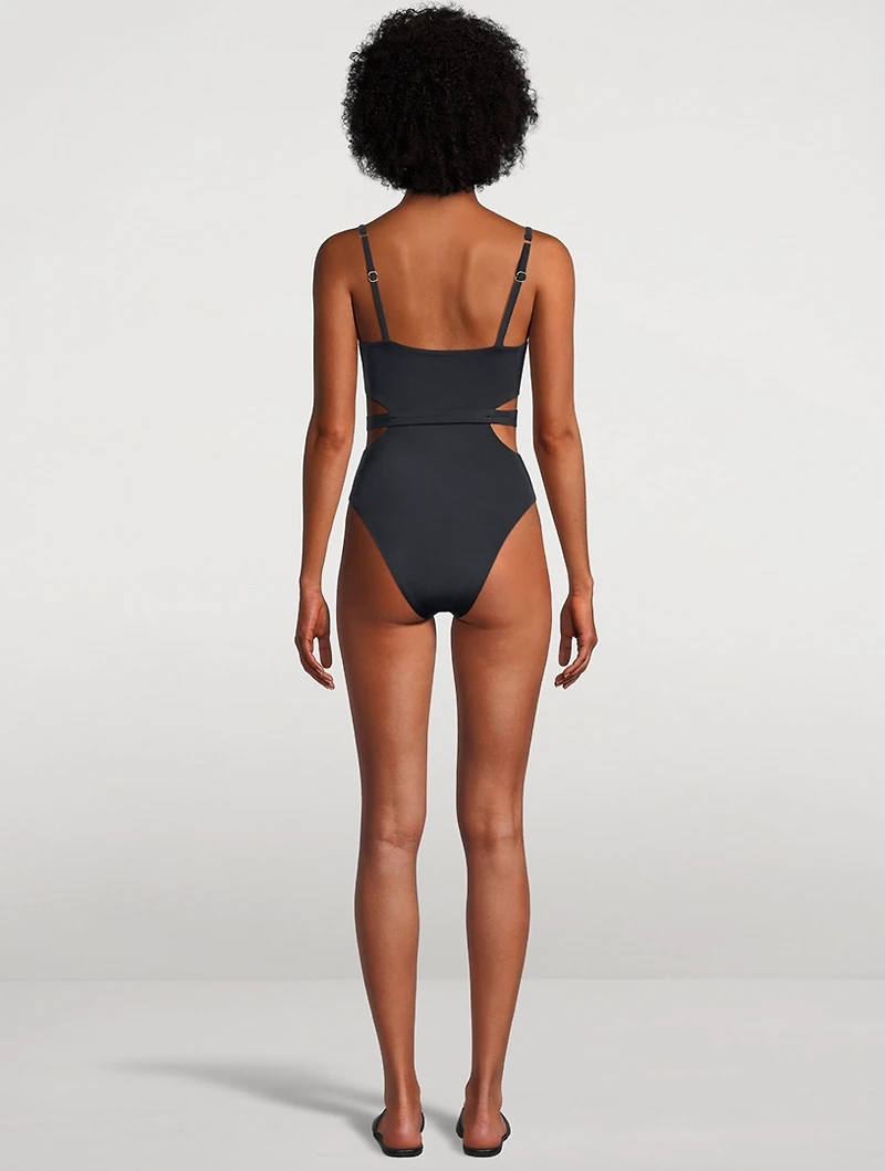 Luxe Link Belted One-Piece Swimsuit