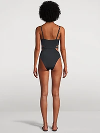 Luxe Link Belted One-Piece Swimsuit