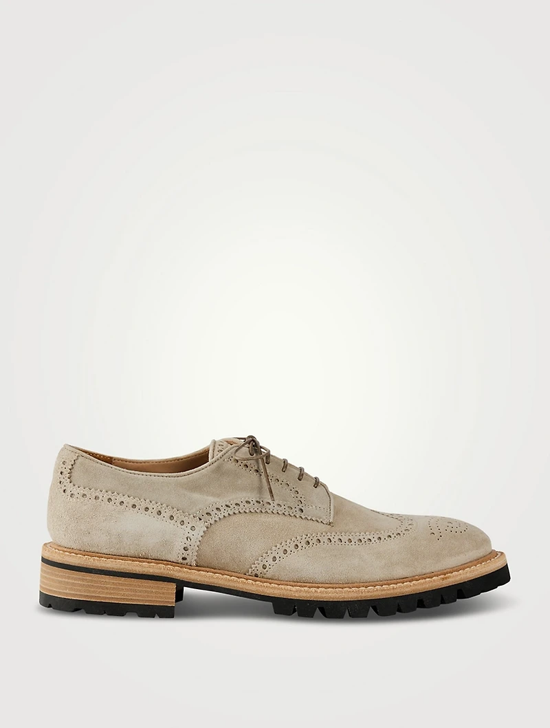 Suede Derby Brogue Shoes