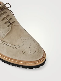 Suede Derby Brogue Shoes