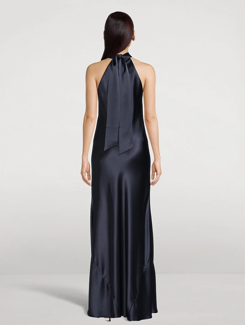 Sienna Satin Halter Gown