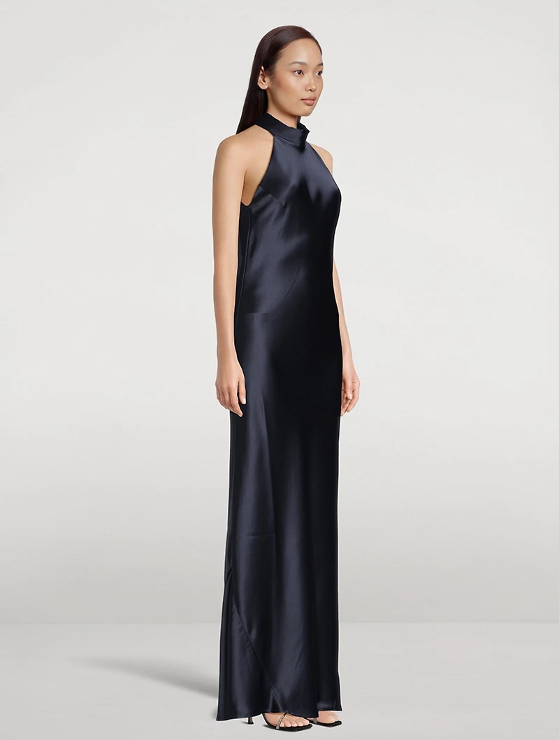 Sienna Satin Halter Gown