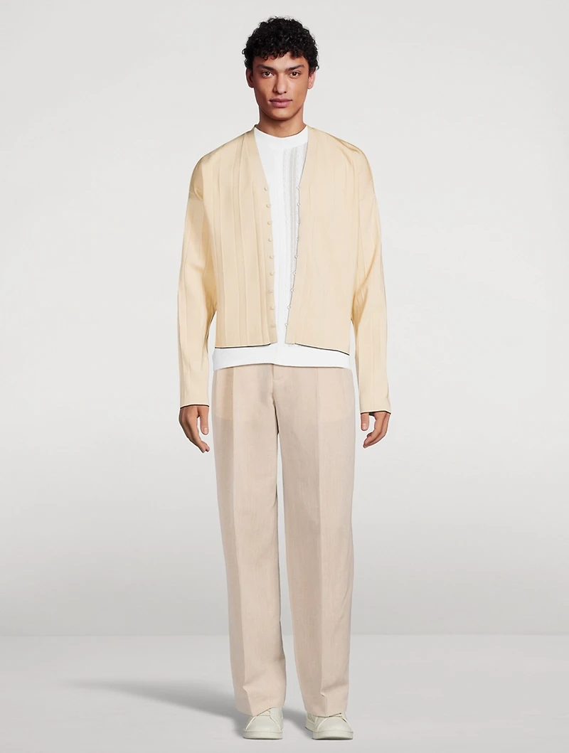 Le Cardigan Plissé Pleated