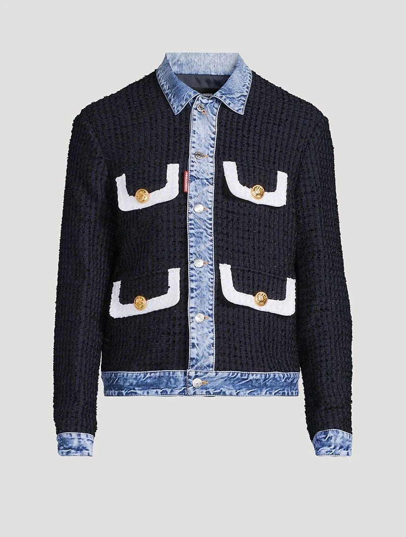 Bouclé And Denim Jacket