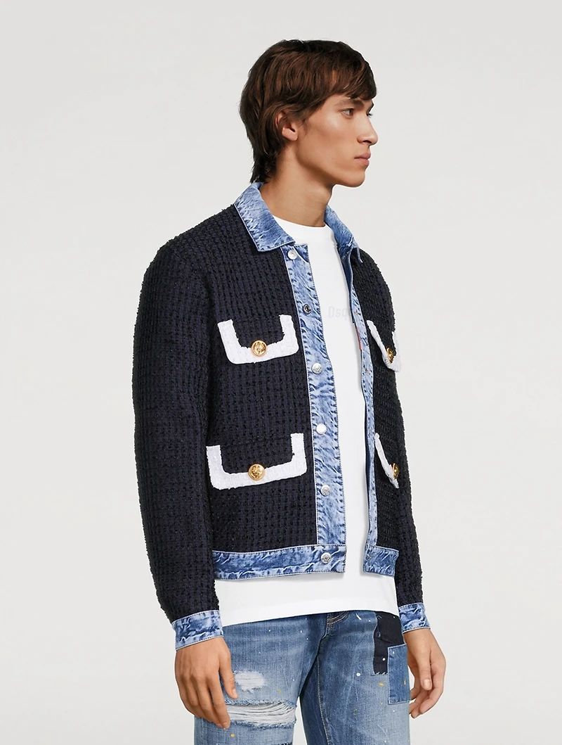 Bouclé And Denim Jacket