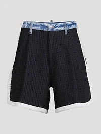 Stretch Cotton Bouclé Denim Shorts
