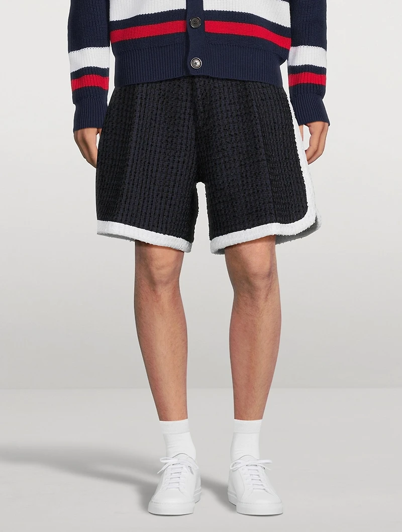 Stretch Cotton Bouclé Denim Shorts