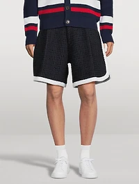 Stretch Cotton Bouclé Denim Shorts