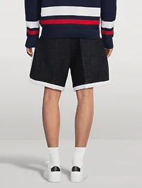 Stretch Cotton Bouclé Denim Shorts