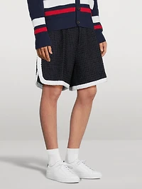 Stretch Cotton Bouclé Denim Shorts