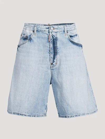 Washed Denim Shorts