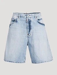 Washed Denim Shorts